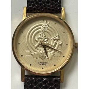 1989 Armitron Bugs Bunny 50th Anniversary Watch 2200/21 Leather Band Untested